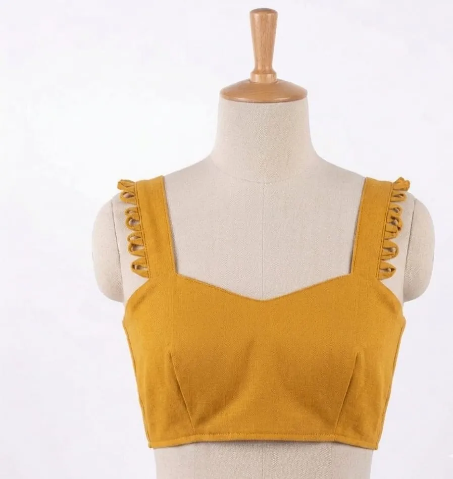 Readymade Sweetheart Neck Saree Blouse – Sleeveless Padded Crop Top Bustier with Back Zip - Image 5
