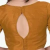 Solid Mustard Gold Raw Silk Padded Saree Blouse | Front Open Designer Half Sleeve Crop Top Blouse for Sarees & Lehengas