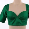 Sweetheart Bustier Silk Saree Blouse – Padded Back-Button Readymade Ethnic Top