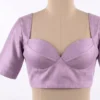 Sweetheart Bustier Silk Saree Blouse – Padded Back-Button Readymade Ethnic Top - Image 3