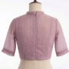 Trendy Pleated High Neck Saree Blouse with Sheer Yoke & Sleeves - Image 6