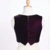 Wine Purple Velvet Saree Blouse | Sweetheart Neck Sleeveless Readymade Crop Top with Back Button Detail - Image 2