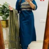 Women's Dabu Cotton Angrakha Kurta Set with Mirror Work & Dupatta | Fully Stitched Ethnic 3-Piece Suit (M-3XL)