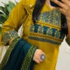 Women's Dabu Cotton Angrakha Kurta Set with Mirror Work & Dupatta | Fully Stitched Ethnic 3-Piece Suit (M-3XL) - Image 4