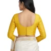 Women's Raw Silk Readymade Saree Blouse | Sweetheart Neck, Full Sleeves Padded Choli - Image 2