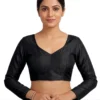 Women's Raw Silk Readymade Saree Blouse | Sweetheart Neck, Full Sleeves Padded Choli - Image 4