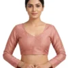 Women's Raw Silk Readymade Saree Blouse | Sweetheart Neck, Full Sleeves Padded Choli - Image 6