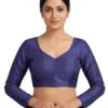Women's Raw Silk Readymade Saree Blouse | Sweetheart Neck, Full Sleeves Padded Choli - Image 7