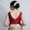 Women's Raw Silk Sleeveless Saree Blouse – Padded Deep V-Neck Readymade Choli Crop Top - Image 5