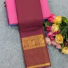 100s Count Pure Chettinad Cotton Saree with Rettapetta Kanchi Zari Border & Running Blouse (6.2M) - Image 15