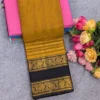100s Count Pure Chettinad Cotton Saree with Rettapetta Kanchi Zari Border & Running Blouse (6.2M) - Image 19