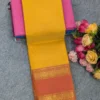 100s Count Pure Chettinad Cotton Saree with Rettapetta Kanchi Zari Border & Running Blouse (6.2M) - Image 2