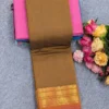 100s Count Pure Chettinad Cotton Saree with Rettapetta Kanchi Zari Border & Running Blouse (6.2M) - Image 22