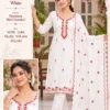 Aarvi Mul Chanderi Embroidered Straight Kurta Pant Set with Scallop Dupatta | Festive 3-Piece Suit for Women - Image 6