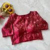 Banarasi Silk Stretchable Padded Saree Blouse - Image 3