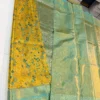 Bridal Gold Tissue Kanchi Pattu Saree with Multi-Color Elephant & Peacock Check Pallu - Image 10