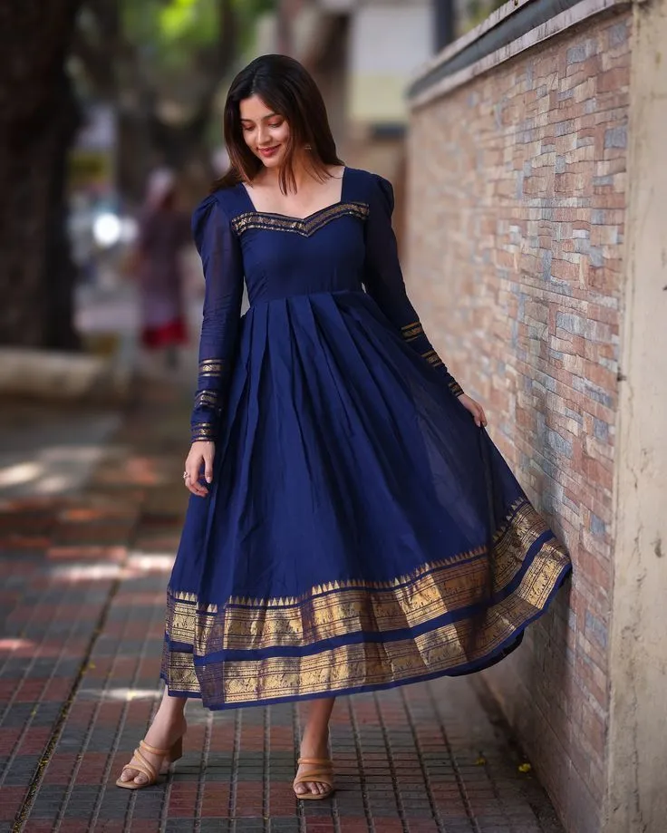 Bulk Buy Traditional Pattu Long Frocks & Handloom Dresses