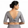 Buy Bulk Wholesale Readymade Silk Blouses with Scalloped Border and Bow Back