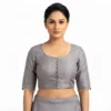 Buy Bulk Wholesale Readymade Silk Blouses with Scalloped Border and Bow Back - Image 2