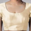 Classic Silk Blend U-Neck Short Sleeve Blouse | Ready Made Saree Blouse Online Shopping - Image 8