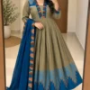 Cotton Spun Silk Festive Anarkali Suit Set with Rangoli Silk Dupatta - Image 7