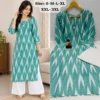 Daily Wear Handloom Style Ikkat Straight Kurta with Flared Cotton Palazzo - Image 10