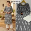 Daily Wear Handloom Style Ikkat Straight Kurta with Flared Cotton Palazzo - Image 6