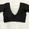 Deep V-Neck Ready to Wear Saree Blouse with Elbow Length Sleeves | Padded Designer Choli for Women