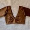 Deep V-Neck Ready to Wear Saree Blouse with Elbow Length Sleeves | Padded Designer Choli for Women - Image 5