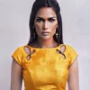 Designer Boat Neck Saree Blouse for Women | Ready-Made Party Wear Blouse with Cut-Out Back Design - Image 2