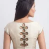 Designer Boat Neck Saree Blouse for Women | Ready-Made Party Wear Blouse with Cut-Out Back Design - Image 3