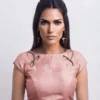 Designer Boat Neck Saree Blouse for Women | Ready-Made Party Wear Blouse with Cut-Out Back Design - Image 4
