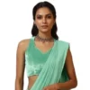 Designer Georgette Saree with Halter Velvet Blouse | Cutout Backless Cocktail Saree