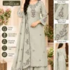 Designer Hand Embroidered Chanderi Silk Suit Set with Cotton Lining & Embroidered Dupatta - Image 10