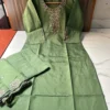 Designer Hand Embroidered Chanderi Silk Suit Set with Cotton Lining & Embroidered Dupatta - Image 2