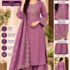 Designer Hand Embroidered Chanderi Silk Suit Set with Cotton Lining & Embroidered Dupatta - Image 3