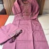 Designer Hand Embroidered Chanderi Silk Suit Set with Cotton Lining & Embroidered Dupatta - Image 8