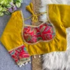 Designer Mumtaz Cut Saree Blouse – Roman Silk Contrast Paisley Print & 3/4 Elbow Sleeves - Image 13