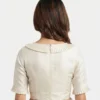 Designer Pleated Neck Saree Blouse for Women | Ready-Made Party Wear Blouse with Ruffled Short Sleeves
