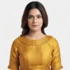 Designer Pleated Neck Saree Blouse for Women | Ready-Made Party Wear Blouse with Ruffled Short Sleeves - Image 4