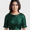 Designer Pleated Neck Saree Blouse for Women | Ready-Made Party Wear Blouse with Ruffled Short Sleeves - Image 6