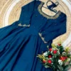 Designer Rangoli Silk Anarkali Gown with Dupatta – 10M Heavy Flair Handwork Long Kurti for Festive & Wedding Wear - Image 11