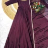 Designer Rangoli Silk Anarkali Gown with Dupatta – 10M Heavy Flair Handwork Long Kurti for Festive & Wedding Wear - Image 14