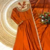 Designer Rangoli Silk Anarkali Gown with Dupatta – 10M Heavy Flair Handwork Long Kurti for Festive & Wedding Wear - Image 3