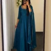 Designer Rangoli Silk Anarkali Gown with Dupatta – 10M Heavy Flair Handwork Long Kurti for Festive & Wedding Wear - Image 7