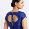 Designer Raw Silk Backless Blouse | Trendy Keyhole Cut-Out Party Wear Saree Blouse - Image 2