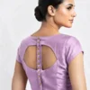 Designer Raw Silk Backless Blouse | Trendy Keyhole Cut-Out Party Wear Saree Blouse - Image 4