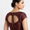 Designer Raw Silk Backless Blouse | Trendy Keyhole Cut-Out Party Wear Saree Blouse - Image 5