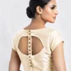 Designer Raw Silk Backless Blouse | Trendy Keyhole Cut-Out Party Wear Saree Blouse - Image 6