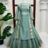 Designer Salsa Butti Kurti with Crush Lehenga Set | Lace Work Ethnic Kurti with 4.5M Flared Skirt